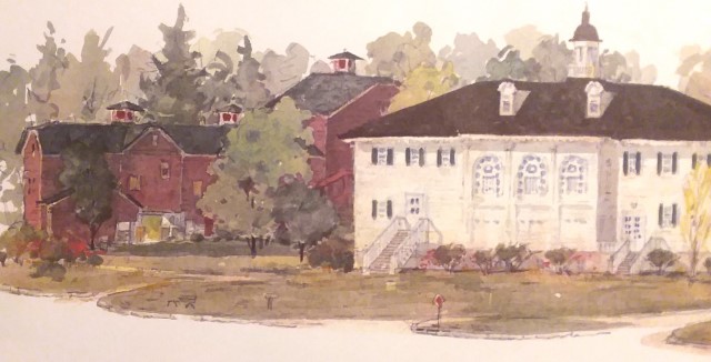 Watercolor of Stockbridge campus