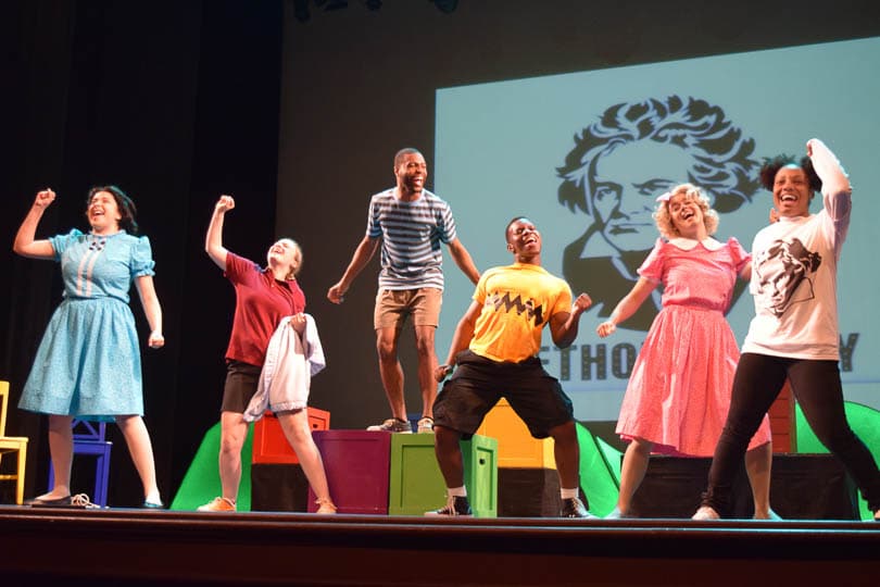 The cast of <i>You're a Good Man, Charlie Brown</i>, 2019. Photo by Jacey Rae Russell.