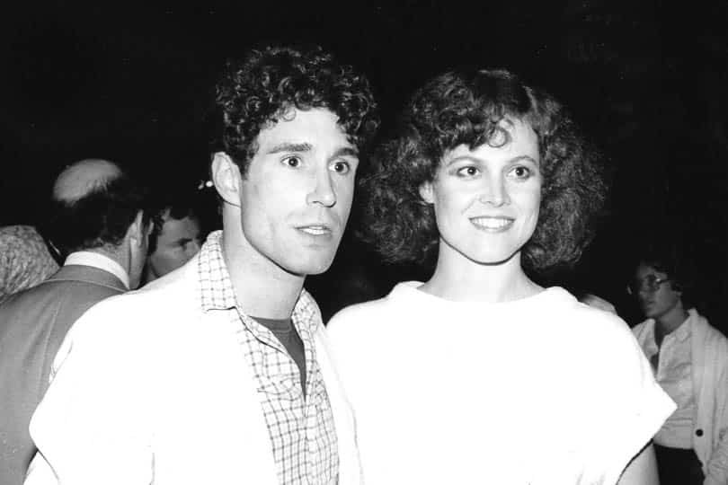 John Shea and Sigourney Weaver at the opening night party for Animal Kingdom, 1982.